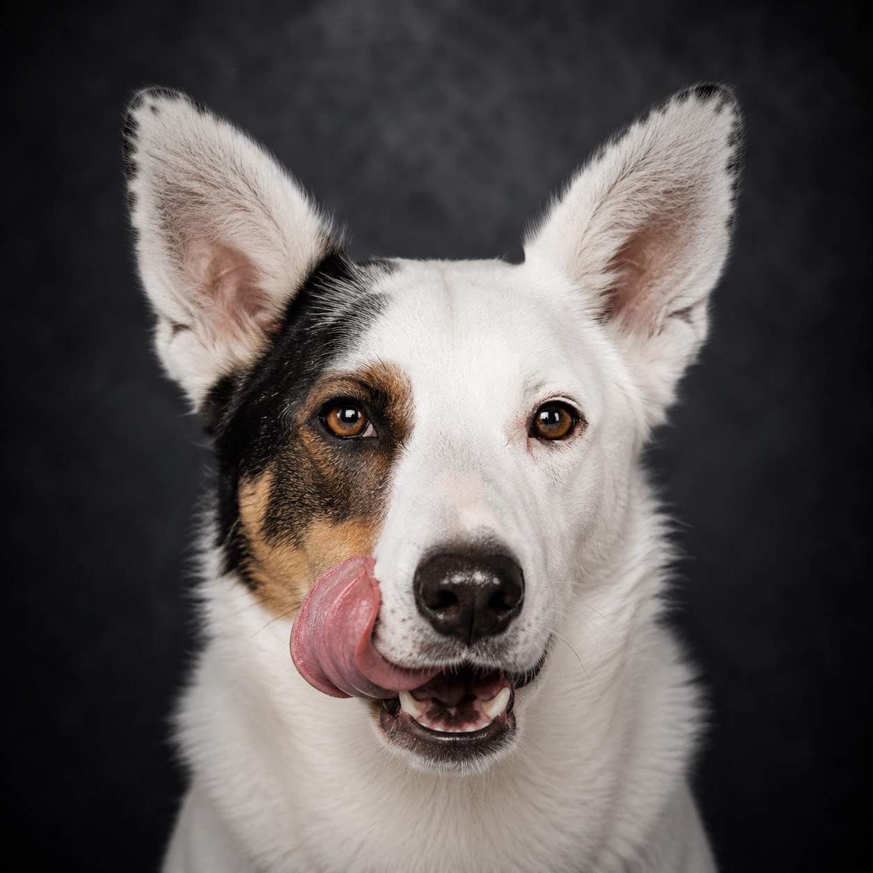 Hundeportrait nach Foto auf Leinwand - mit Ki erstellt