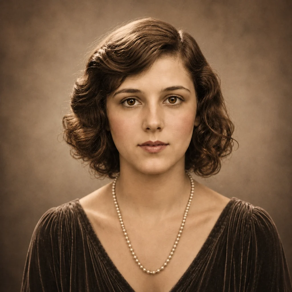 Frauenportrait nach Foto auf Leinwand, retuschiert und veredelt, mit KI erstellt